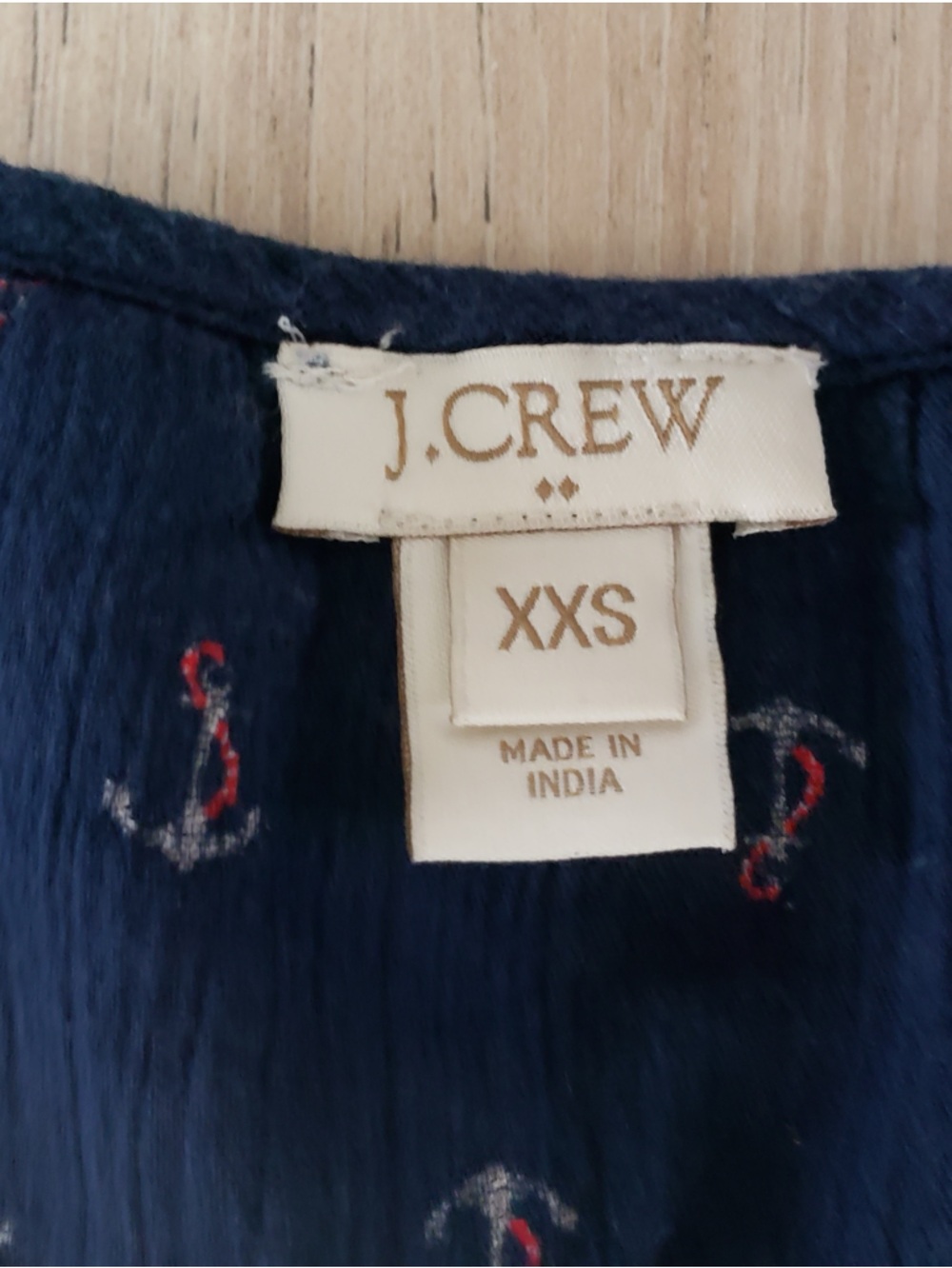 J. Crew Micro Mini Dress Womens XXS Navy Anchor Tunic Swim Cover Up - Picture 4 of 4